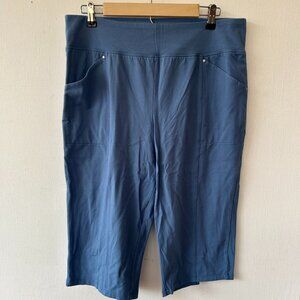 Sport Savvy Athletic Capris Womens Large Blue Pockets Activewear Lounge